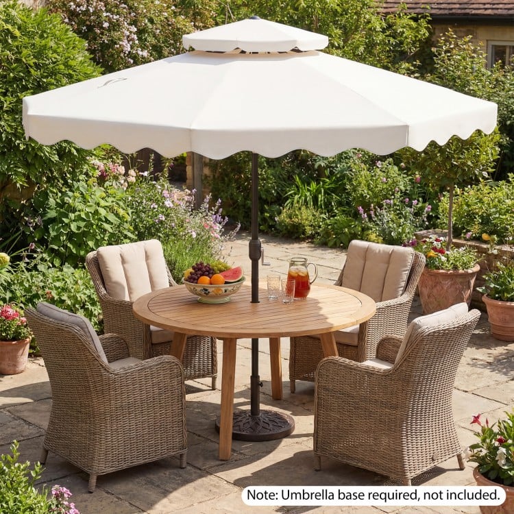 9 Feet Patio Umbrella with Push Button Tilt and Crank-Beige