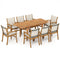 9 Pieces Outdoor Acacia Wood Patio Dining Set for 6-8-Yellow