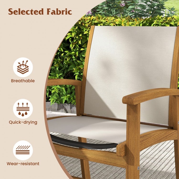 9 Pieces Outdoor Acacia Wood Patio Dining Set for 6-8-Yellow