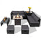 9 Pieces Outdoor PE Rattan Wicker Sectional Sofa with 42 Inch Gas Fire Pit Table