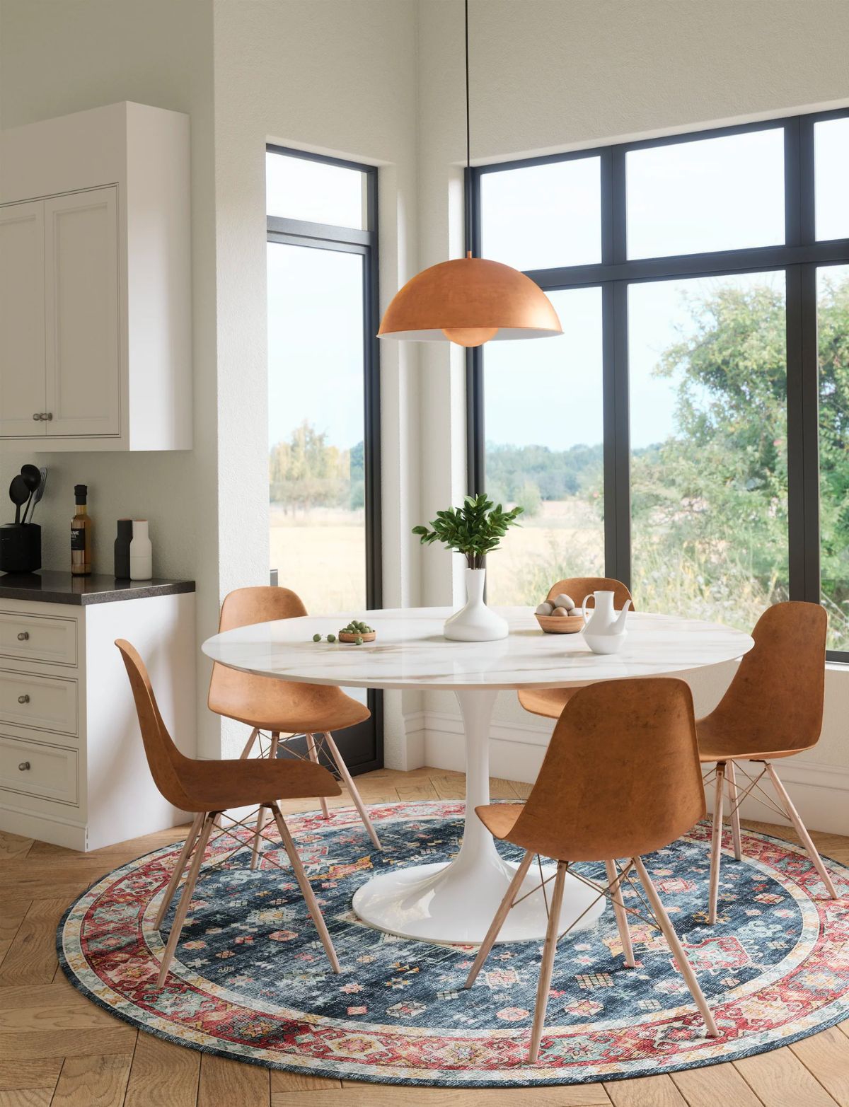 Dilara Multi Color Red Blue Rug 