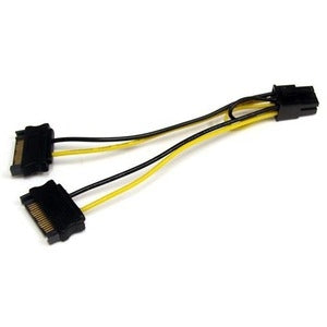 6in SATA Power to 6 Pin PCI Express Video Card Power Cable Adapter 
