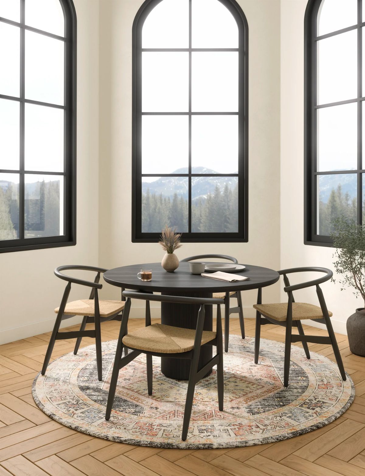 Caspara Orange Black Coral Rug 