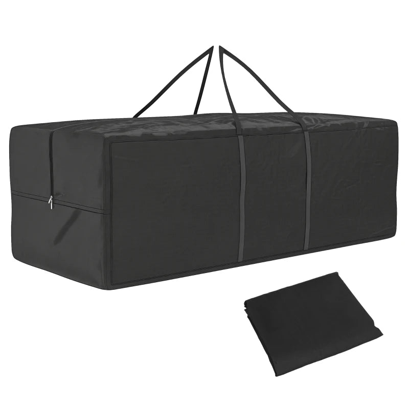 Outsunny 840L Outdoor Patio Cushion Storage Bag – UPF30+, Waterproof 600D Oxford, Heavy Duty, Black 