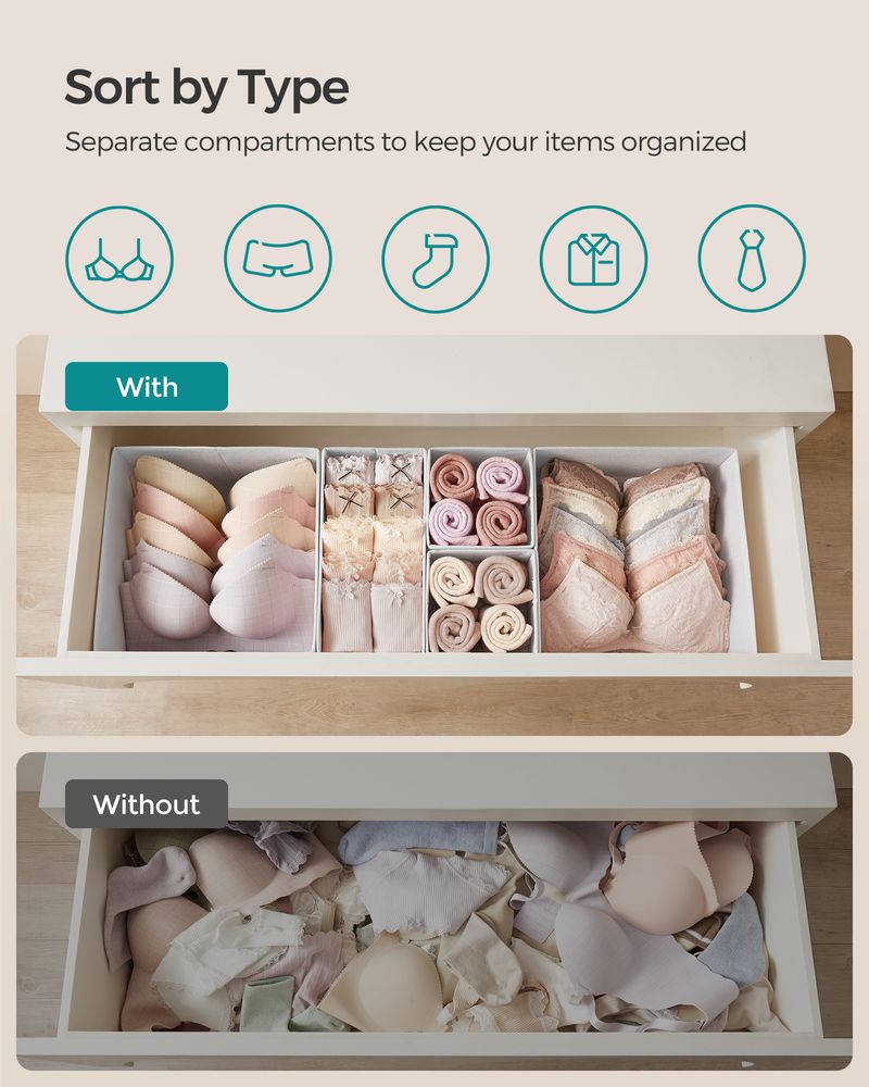 SONGMICS Dresser Drawer Organizers 