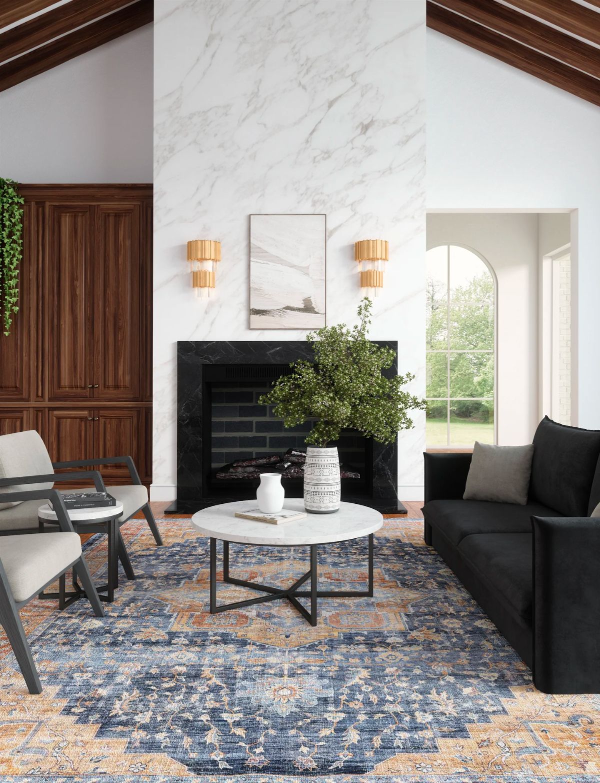 Talia Orange Blue Rug 