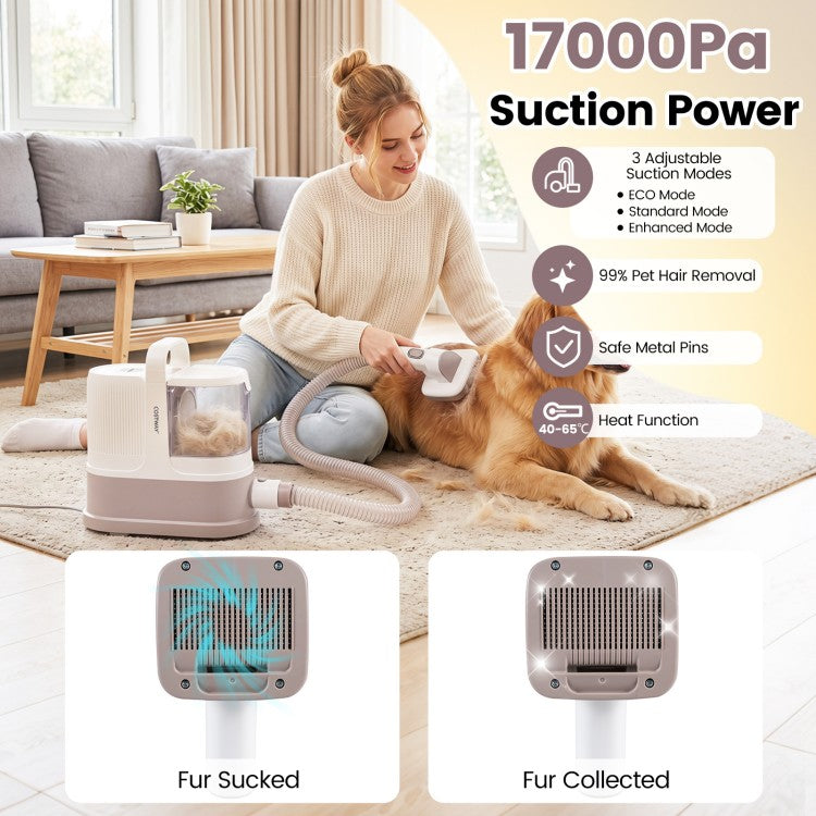 9-in-1 Pet Grooming Vacuum Kit with Dog Clippers, Dryer & Deshedding Tools for Dogs & Cats