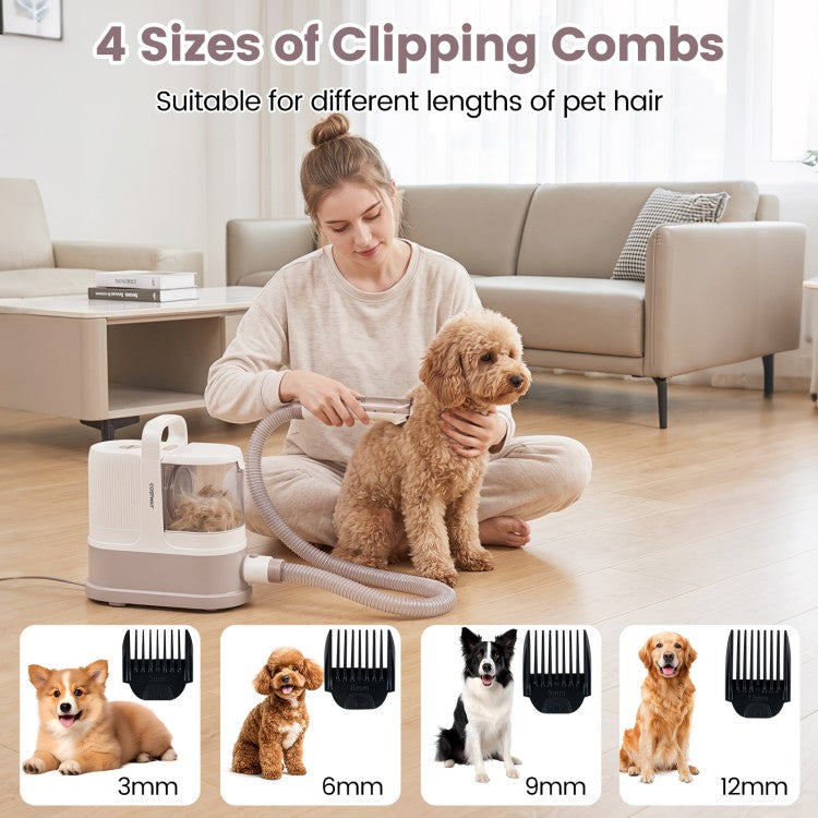 9-in-1 Pet Grooming Vacuum Kit with Dog Clippers, Dryer & Deshedding Tools for Dogs & Cats