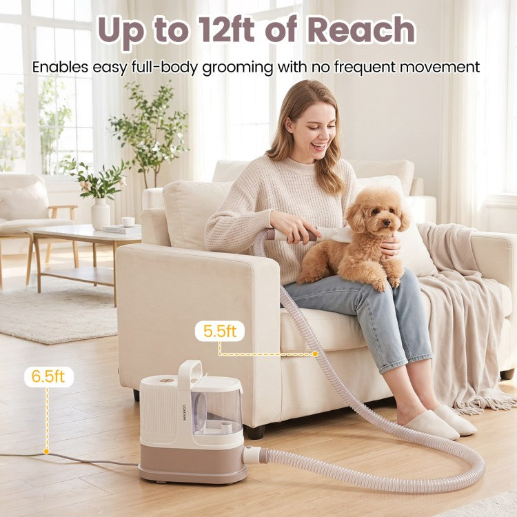 9-in-1 Pet Grooming Vacuum Kit with Dog Clippers, Dryer & Deshedding Tools for Dogs & Cats