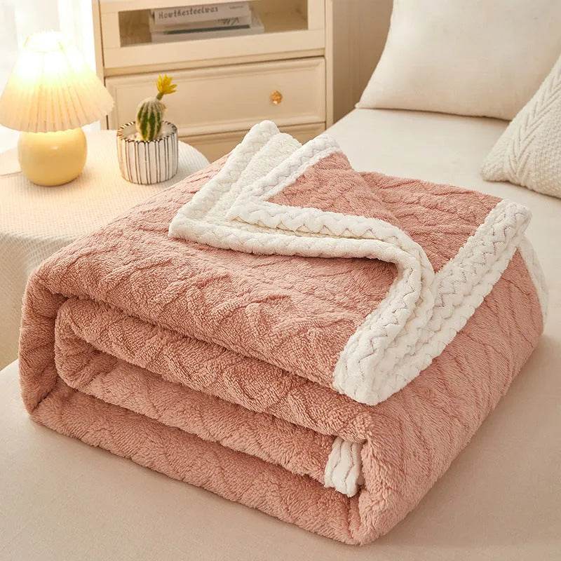 Blanket Double Thickened Warm Coral Fleece Sofa Winter Blanket 