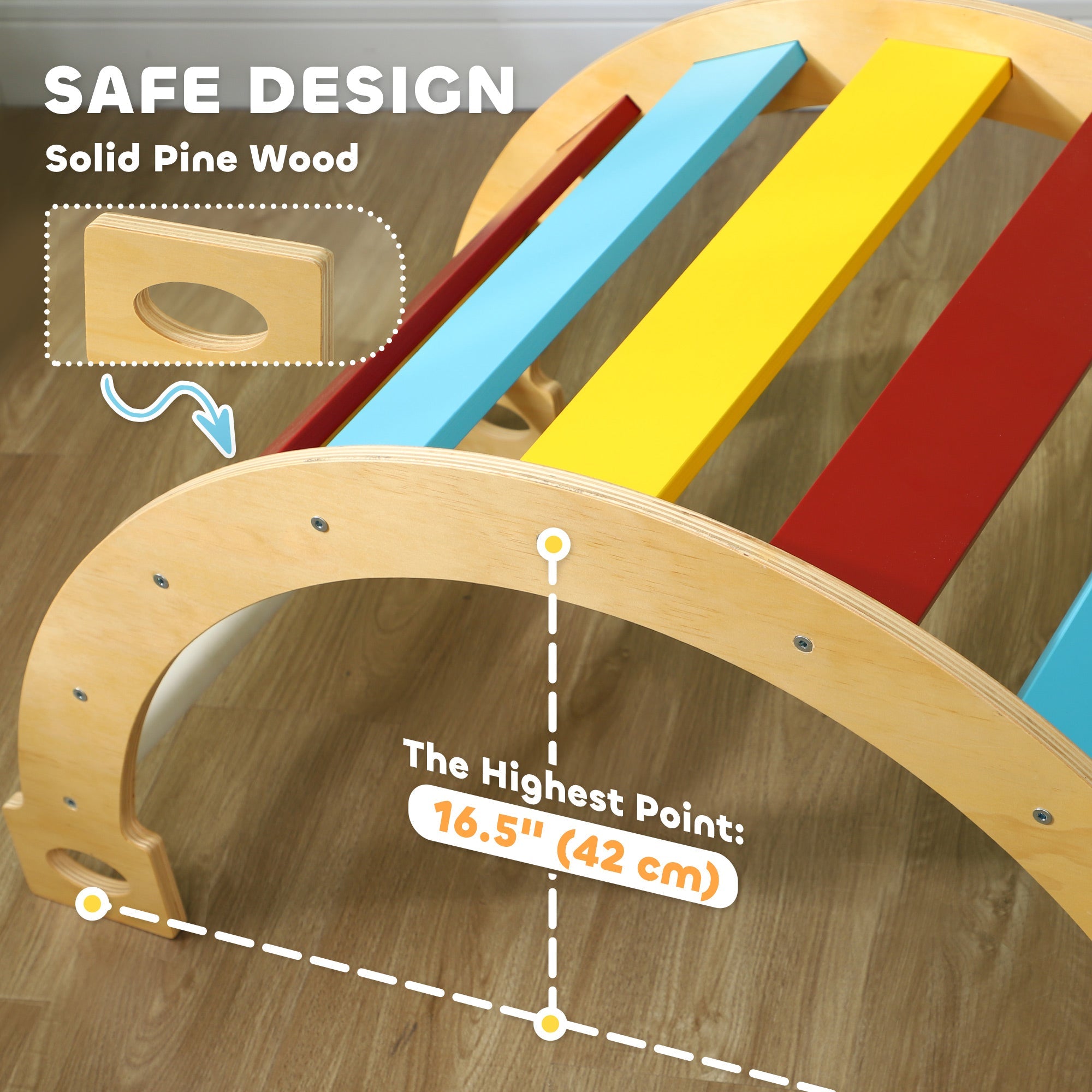 Qaba 3 in 1 Wooden Climbing Toy for Toddlers with Cushion Pad 