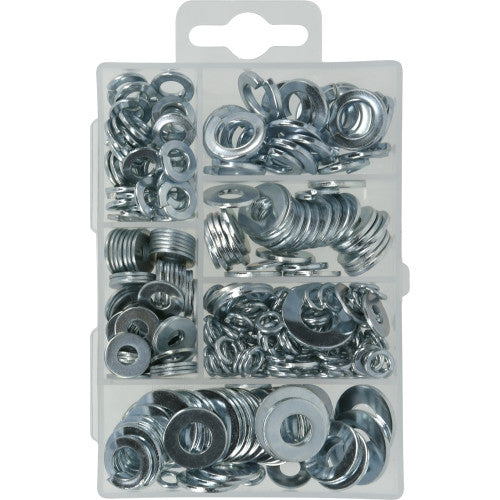 Zinc Flat and Split Lock Washers Kit - 277 Pieces 