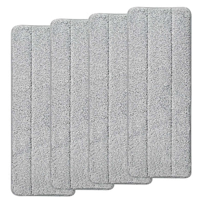 4Pcs Microfiber Mop Pads Reusable Machine Washable Cloth Mop Flat Replacements Head 15.35x4.92in for Wet Dry Floor Cleaning 