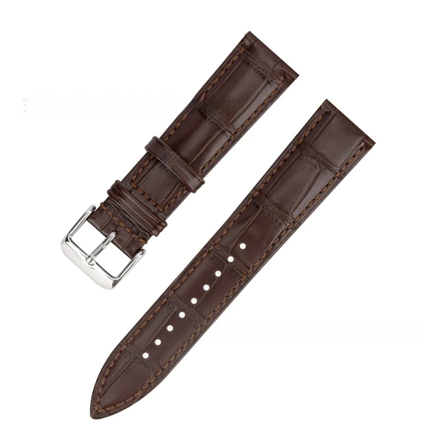 Bamboo Pattern Cow Leather Watch Strap Unisex 