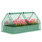 6' x 3' Metal Planter Box with Cover, Raised Garden Bed with Mini Greenhouse for Herbs, Vegetables, Green and Dark Grey