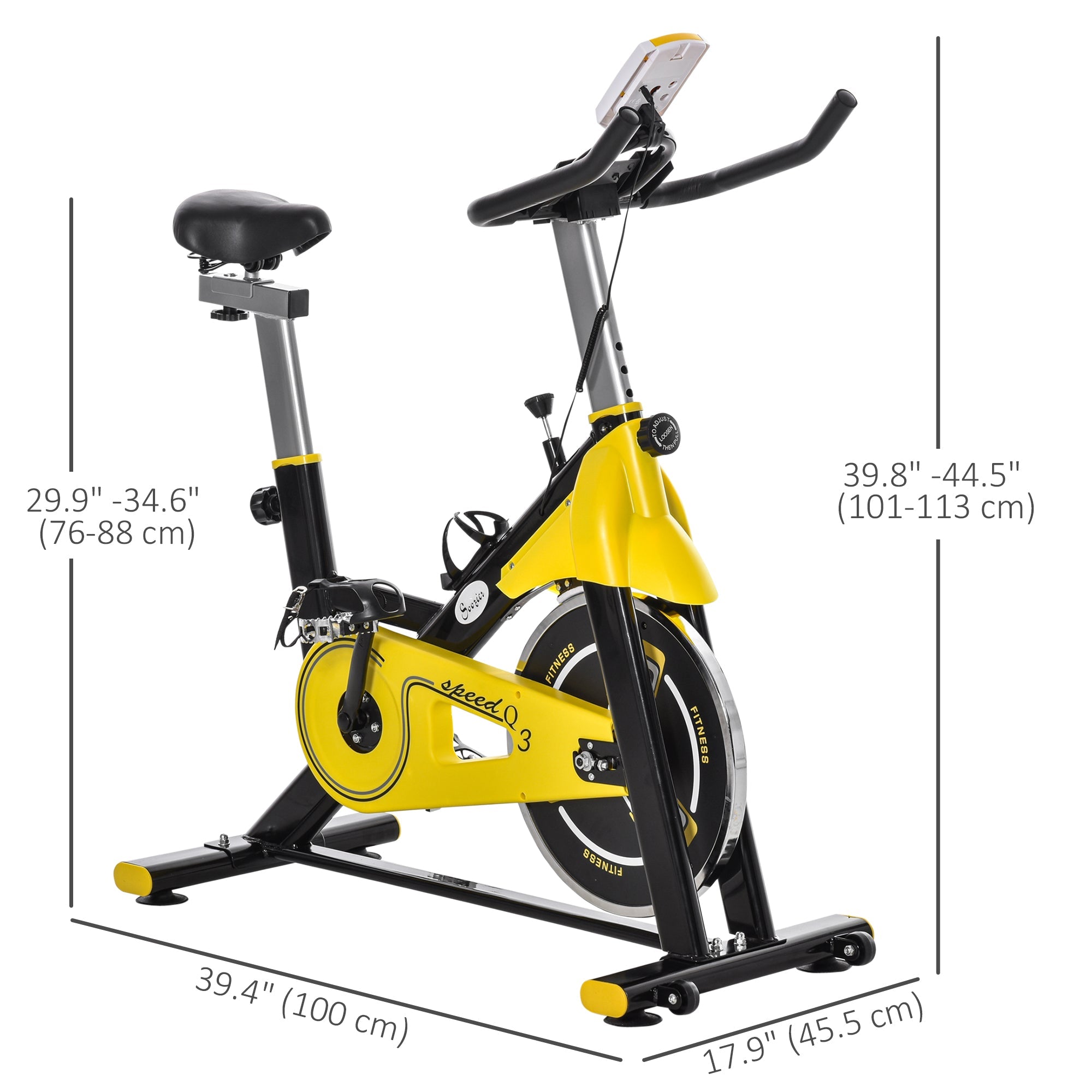 Soozier Stationary Indoor Cycling Exercise Bike Cardio Workout Adjustable Resistance Seat Handlebar LCD Monitor 