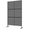 Outsunny 6.5FT Metal Outdoor Privacy Screen Divider with Stand Triangle Design Black