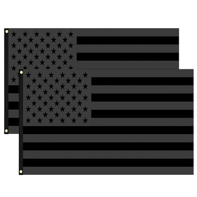 All Black American Flag 3x5FT UV Protection Black US Flag Double Side Printing Fade Resistant Black USA Flag with Brass Grommets 