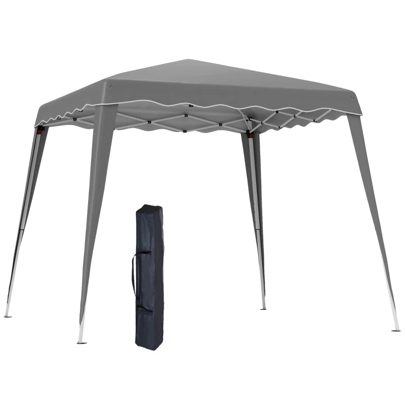 8' x 8' Pop Up Canopy, Outdoor Foldable Tent, Portable Canopy Tent with Carrying Bag for Camping, Party, Picnic, Grey