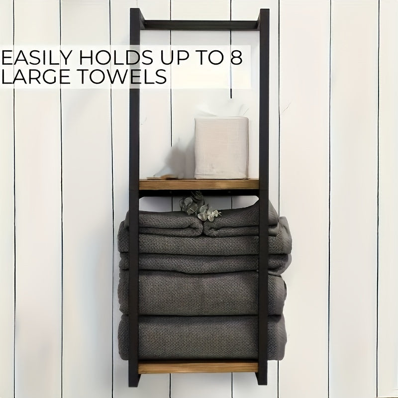 [Space-Saving Organizer] Modern 2-Tier Metal Floating Shelf | 1pc | Metal | Space-Saving Organizer | Home, Bathroom, Bedroom | Modern | Easy Install 