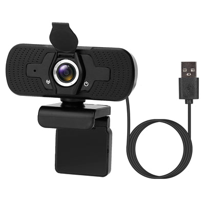 FHD 1080P USB Webcam w/ Microphone Privacy Cover Rotatable Clip Streaming USB Camera Plug And Play For PC Video Conferencing Gaming Facetime Broadcast 