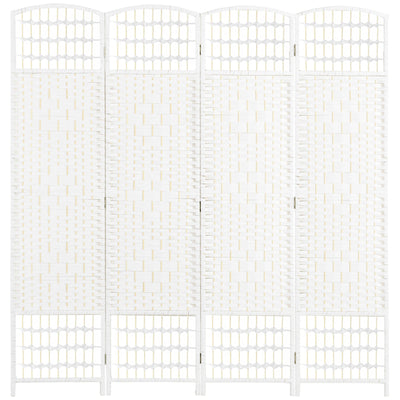 HOMCOM 4-Panel Folding Room Separator: Portable Privacy Screen Indoor Office Divider, White 