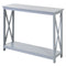 HOMCOM X-Design Console Table: Sofa Side Table with Storage Shelf for Living Room/Entryway, Grey