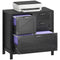 Lateral Filing Cabinet, Farmhouse File Cabinet with 4 Drawers, Fit Letter/A4/Legal Hanging Files, Black Wood Grain