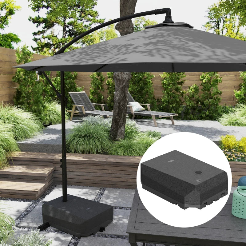 Umbrella Base Plastic Umbrella Stand for Cantilever Umbrella with Wheels, Heavy Duty Umbrella Stand, Water/Sand Filled