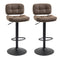 Bar Stools Set of 2, Swivel Counter Height Barstools with Adjustable Height, Back and Footrest, PU Leather Bar Chairs