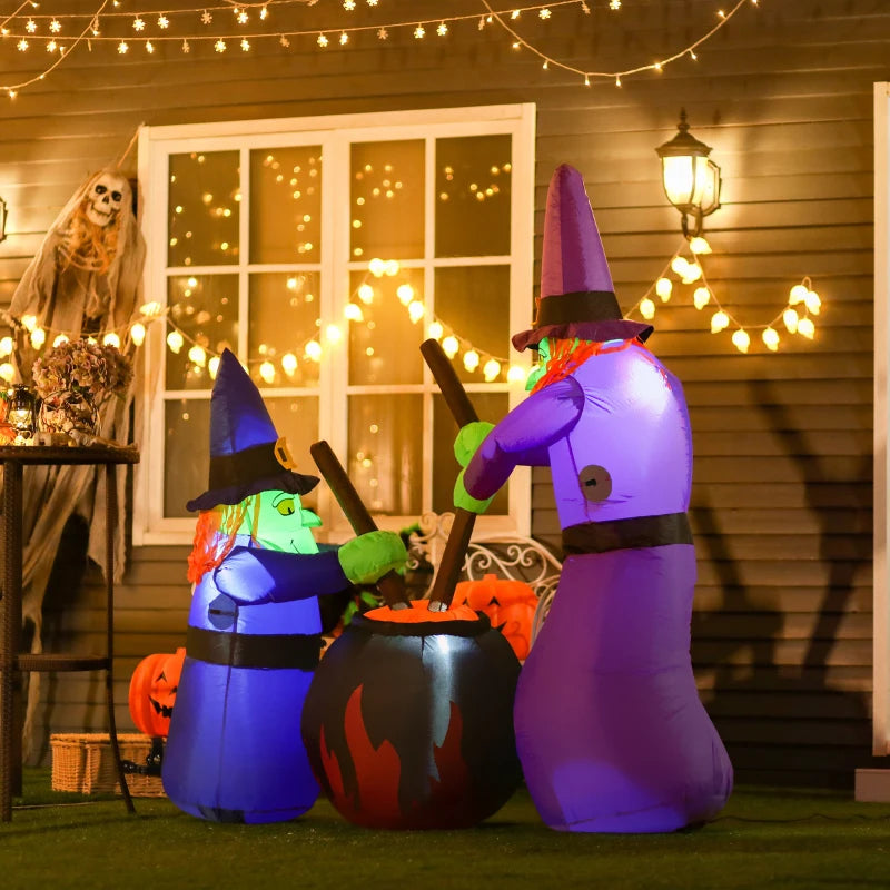 HOMCOM Inflatable Haunted Tree – LED Lighted Halloween Decoration with Owl, Ghost, and Pumpkins 
