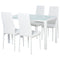 HOMCOM Dining Table Set for 4, 5-Piece Rectangular Glass Kitchen Table with Chairs with Metal Frame and Faux Leather Upholstery