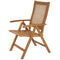 Outsunny Outdoor Folding Chair with Adjustable Back, Wood Foldable Camping Chair with Slatted Seat, Armrest, Teak