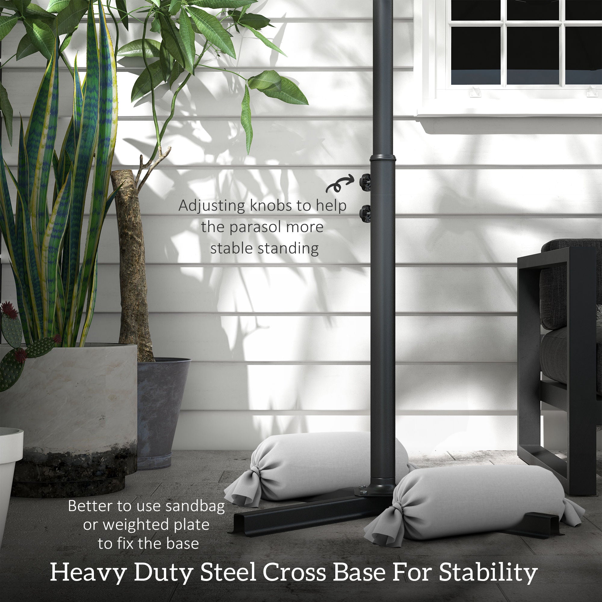Outsunny 10ft Outdoor Cantilever Hanging Offset Umbrella with Solar LED Lights, Crank, Cross Base, Aluminum Frame, Green 