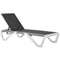 Outsunny Outdoor Chaise Lounge Chair Portable with Adjustable Back Wheels Breathable Mesh Fabric Black