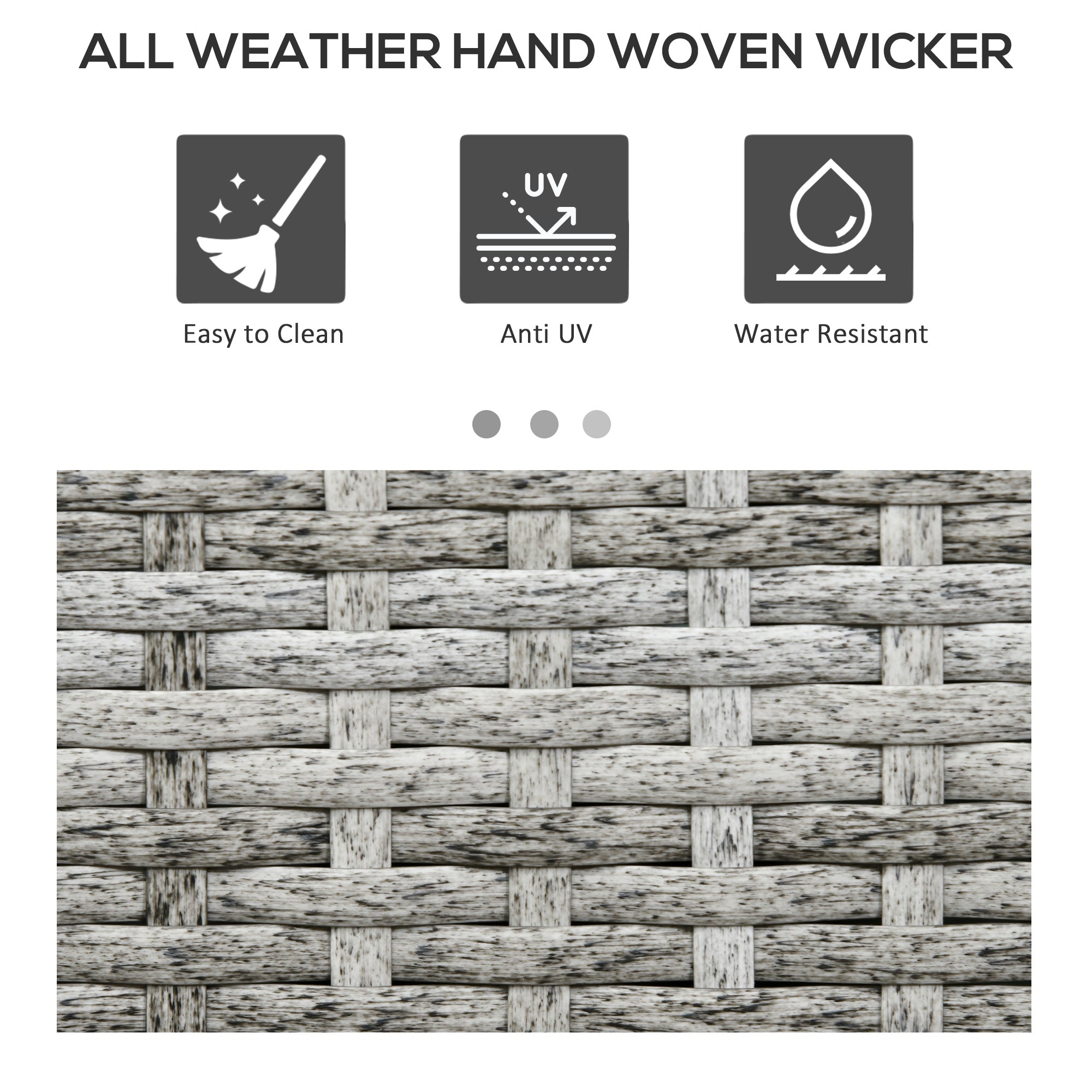 Outsunny Patio Storage Cabinet, Outdoor Towel Rack for Pool, Waterproof PE Rattan Wicker, Hot Tub Accessory, Mixed Gray 