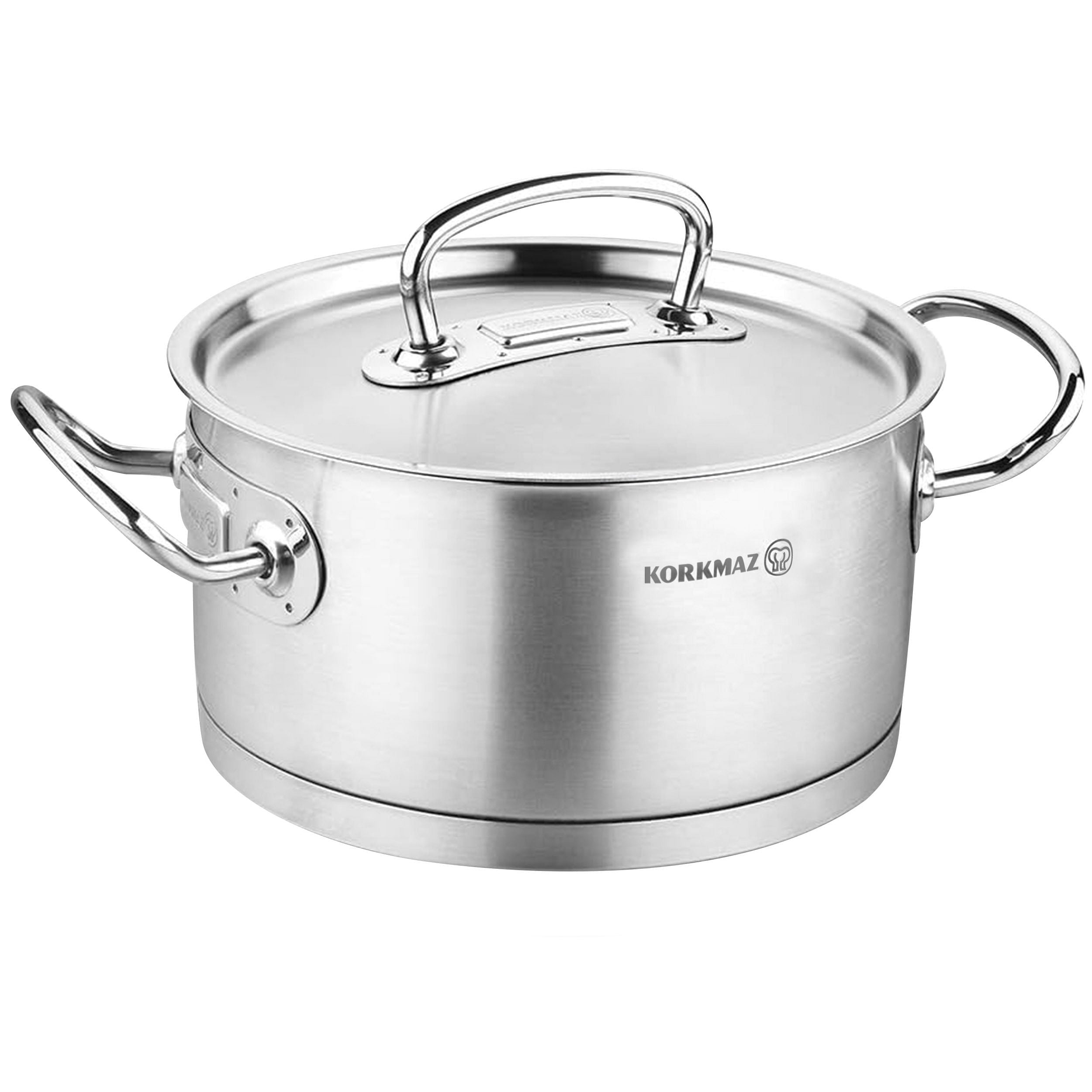 Korkmaz Proline Professional Series 1.5 Liter Stainless Steel Low Casserole with Lid in Silver - Free Shipping