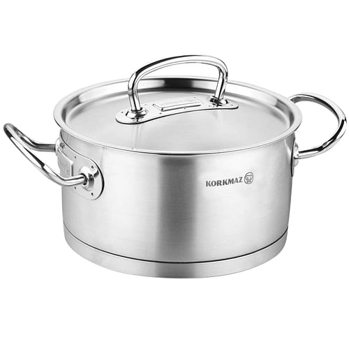 Korkmaz Proline Professional Series 1.5 Liter Stainless Steel Low Casserole with Lid in Silver - Free Shipping