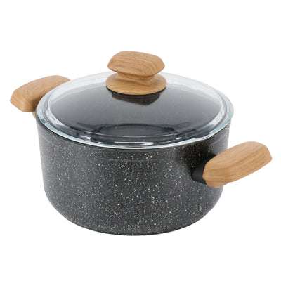 Korkmaz Montana 2 Piece 3 Liter Aluminum Nonstick Casserole Dish with Lid and Faux Wood Handles - Free Shipping 