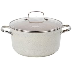 Korkmaz Granita 8 Liter Aluminum Nonstick Casserole with Lid in Tan - Free Shipping 