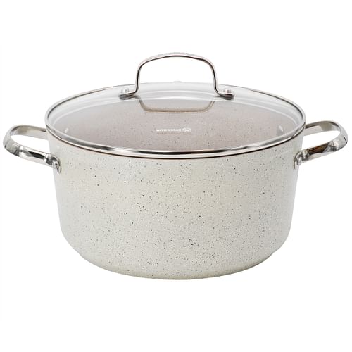 Korkmaz Granita 8 Liter Aluminum Nonstick Casserole with Lid in Tan - Free Shipping 