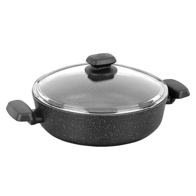 Korkmaz Ornella 2 Piece 4 Liter Aluminum Nonstick Low Casserole Dish with Lid - Free Shipping 