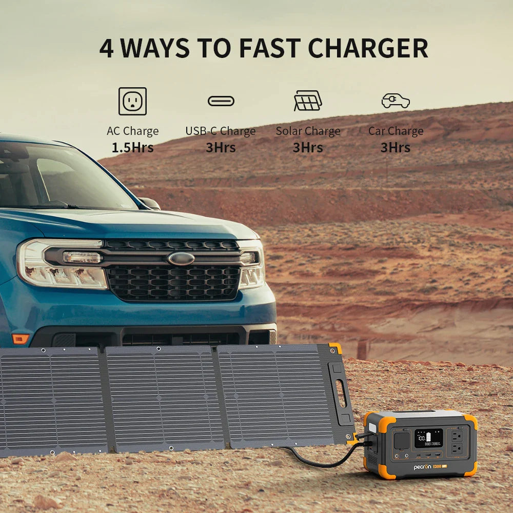 Pecron E300LFP Portable Power Station 600W 288Wh LiFePO4 Battery Solar Generator Power Bank Fast Charging for Home , RV, Camping 