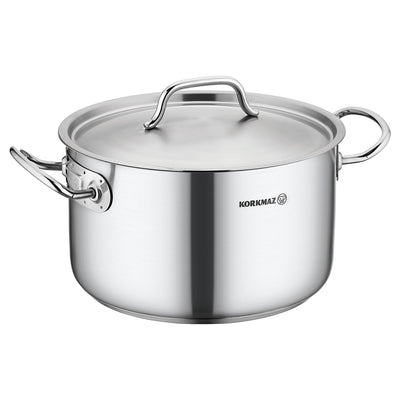 Korkmaz Gastro Proline 6.2 Liter Stainless Steel Casserole with Lid in Silver - Free Shipping 