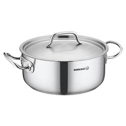 Korkmaz Gastro Proline 4.5 Liter Stainless Steel Low Casserole with Lid in Silver - Free Shipping