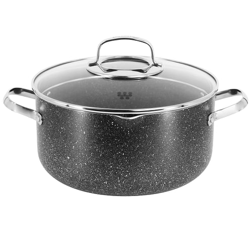 Korkmaz Galaksi Non Stick 10 Inch 6.5 Liter Casserole with Lid in Black - Free Shipping