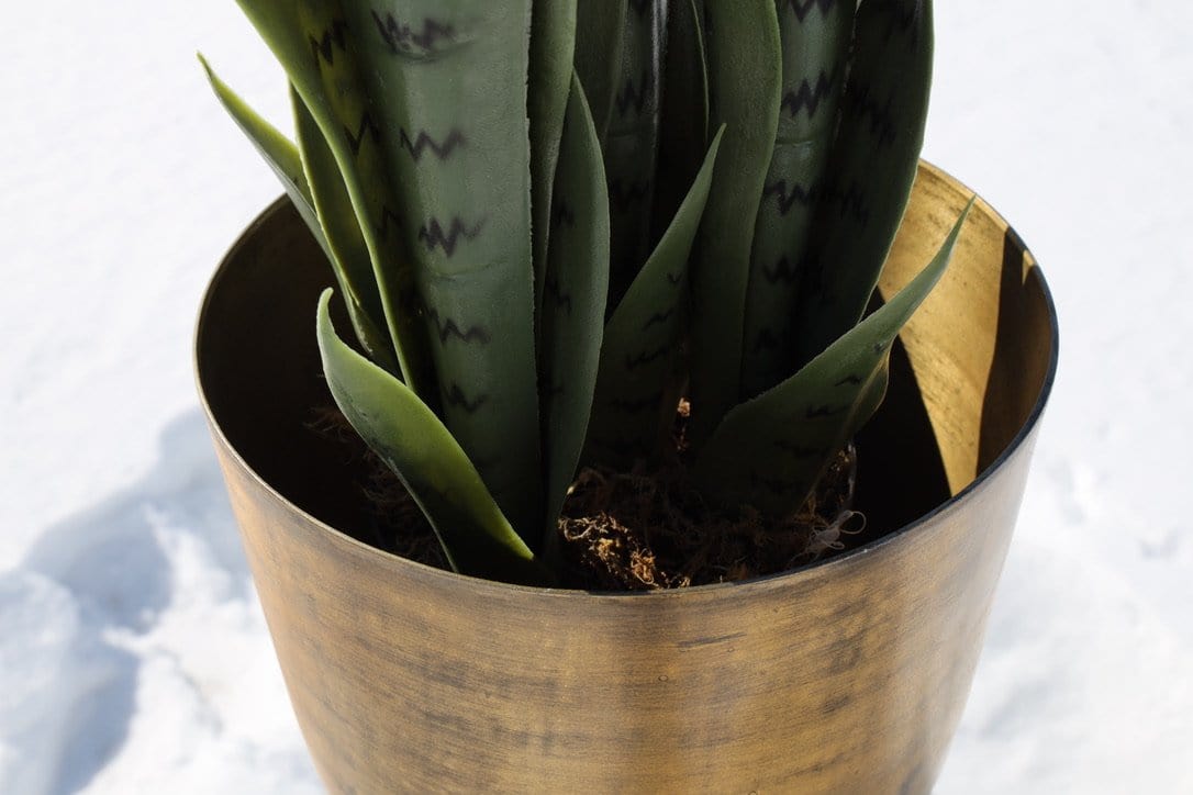 Atzi - Mid-Century Turned Wood Leg Planter Brass (Multiple Sizes) 