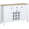 HOMCOM Rustic Buffet Cabinet with Wine Rack: Sideboard with Storage Cabinets, Drawers and Adjustable Shelves for Living Room