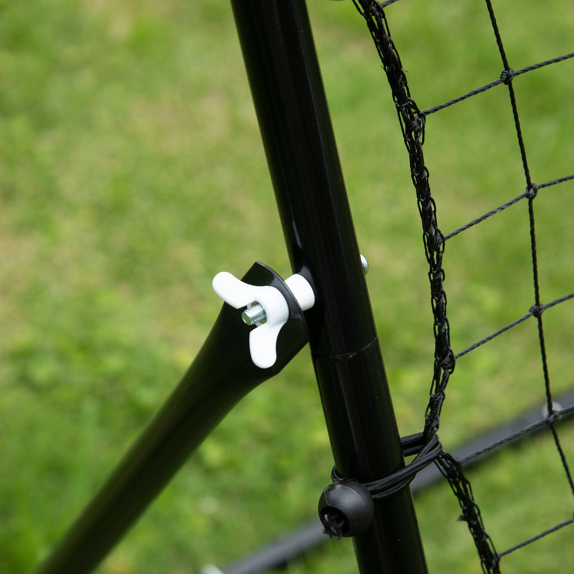 HOMCOM Volleyball Rebounder Net Football Training Aid Kickback Target Play Black 