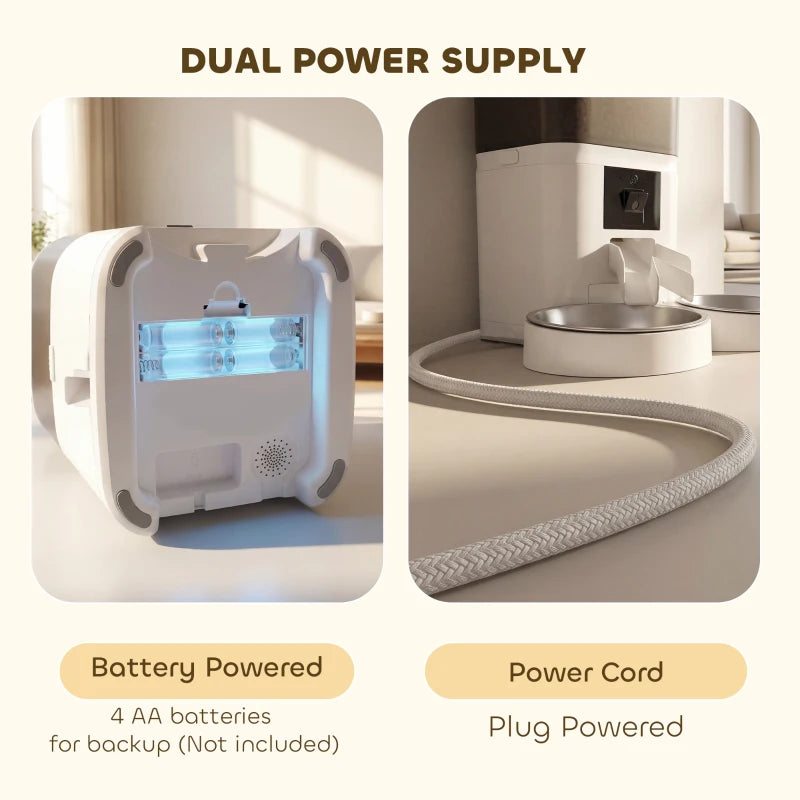 Automatic Cat Feeder for 2 Cats with HD Camera，2.4G & 5G WiFi Pet Food Dispenser 6L APP Control